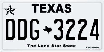 TX license plate DDG3224