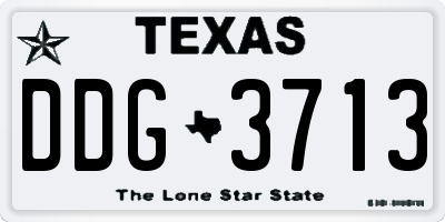 TX license plate DDG3713