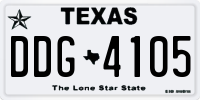 TX license plate DDG4105