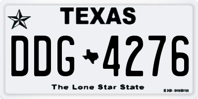 TX license plate DDG4276
