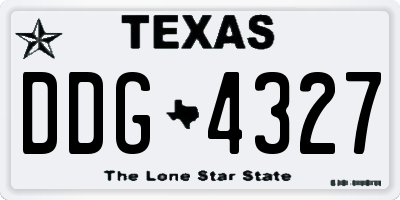 TX license plate DDG4327