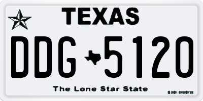 TX license plate DDG5120