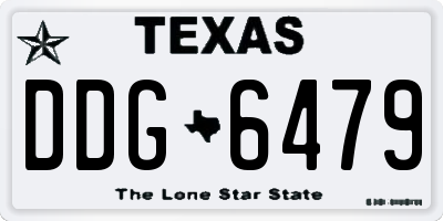 TX license plate DDG6479