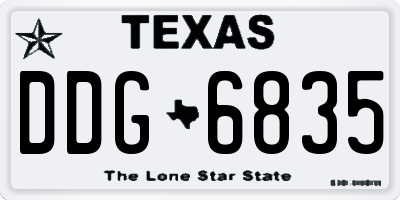 TX license plate DDG6835