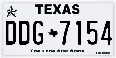 TX license plate DDG7154