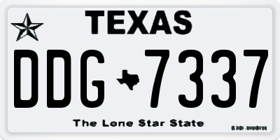 TX license plate DDG7337