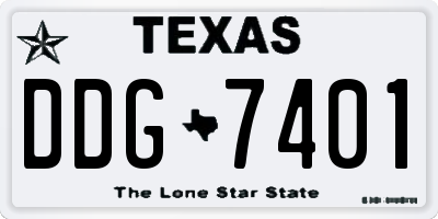 TX license plate DDG7401