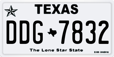 TX license plate DDG7832