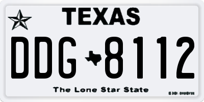 TX license plate DDG8112