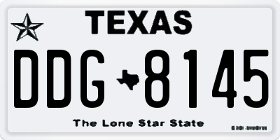 TX license plate DDG8145