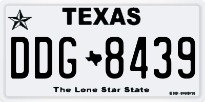 TX license plate DDG8439