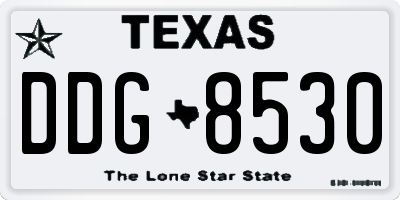 TX license plate DDG8530