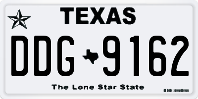 TX license plate DDG9162
