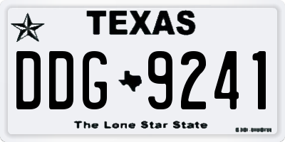 TX license plate DDG9241