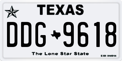 TX license plate DDG9618