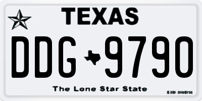 TX license plate DDG9790