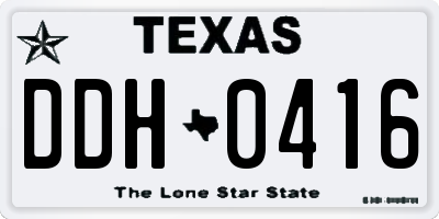 TX license plate DDH0416