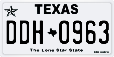 TX license plate DDH0963