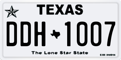 TX license plate DDH1007