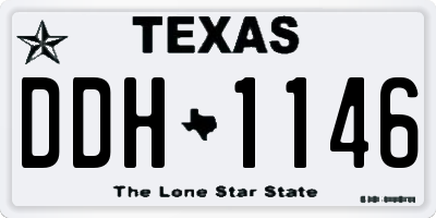 TX license plate DDH1146