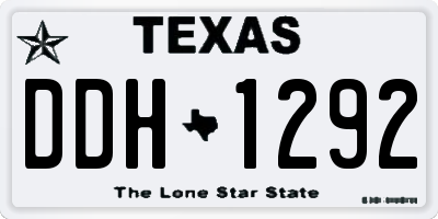 TX license plate DDH1292