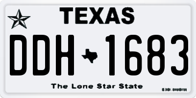 TX license plate DDH1683