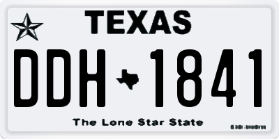 TX license plate DDH1841