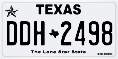 TX license plate DDH2498