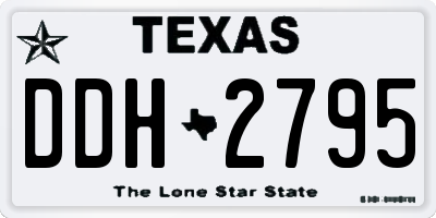 TX license plate DDH2795