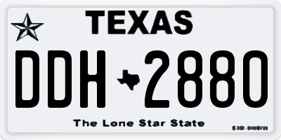 TX license plate DDH2880