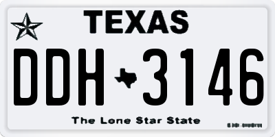 TX license plate DDH3146