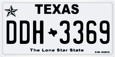 TX license plate DDH3369