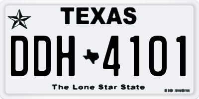 TX license plate DDH4101