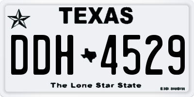TX license plate DDH4529