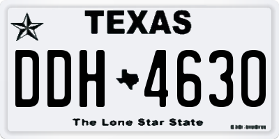 TX license plate DDH4630