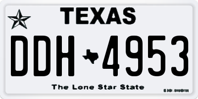 TX license plate DDH4953