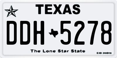 TX license plate DDH5278