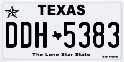 TX license plate DDH5383