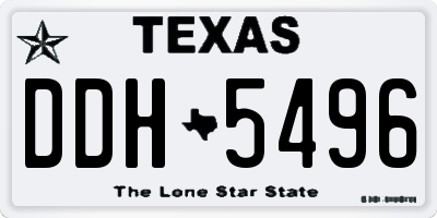 TX license plate DDH5496