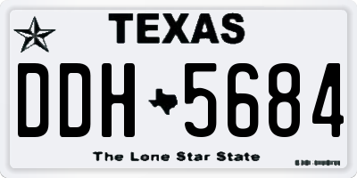 TX license plate DDH5684