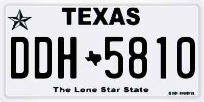 TX license plate DDH5810