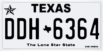 TX license plate DDH6364