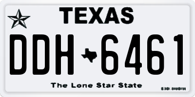 TX license plate DDH6461