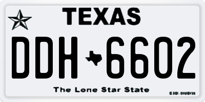 TX license plate DDH6602