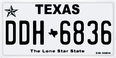 TX license plate DDH6836