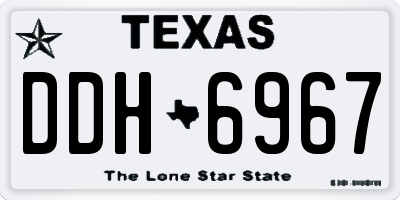 TX license plate DDH6967