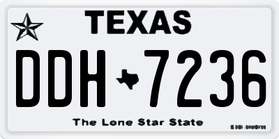TX license plate DDH7236