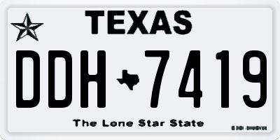 TX license plate DDH7419
