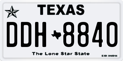 TX license plate DDH8840