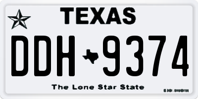 TX license plate DDH9374